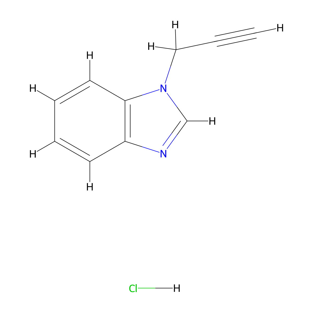 1-(prop-2-yn-1-yl)-1H-1,3-benzodiazole hydrochloride molecular structure, CAS 41472-79-1