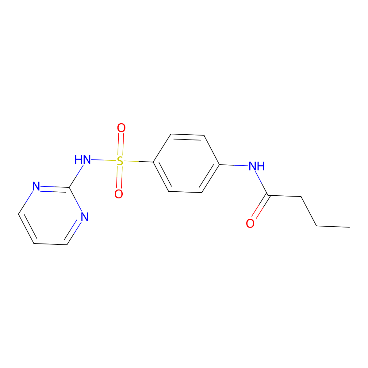 N-[4-(pyrimidin-2-ylsulfamoyl)phenyl]butanamide molecular structure, CAS 4148-05-4