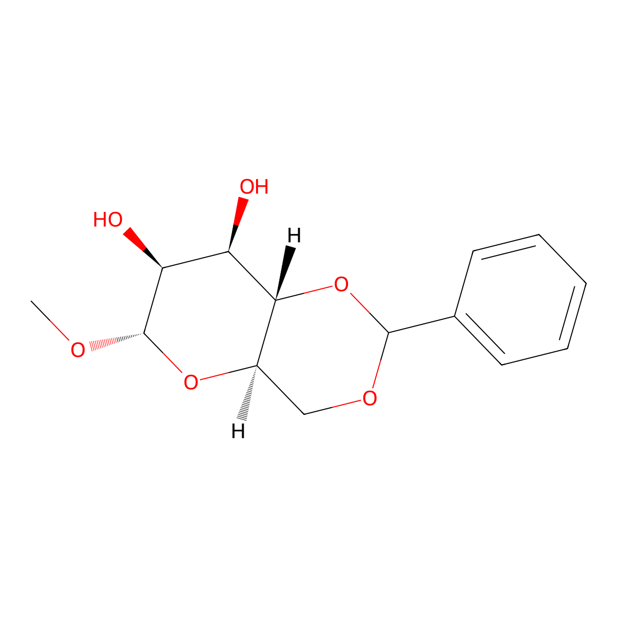 Methyl 4,6-O-Benzylidene-a-D-mannopyranoside molecular structure, CAS 4148-58-7