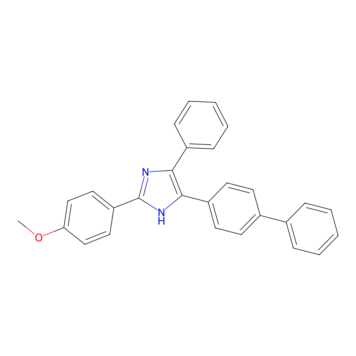 2-(4-methoxyphenyl)-4-phenyl-5-(4-phenylphenyl)-1H-imidazole molecular structure, CAS 41480-44-8