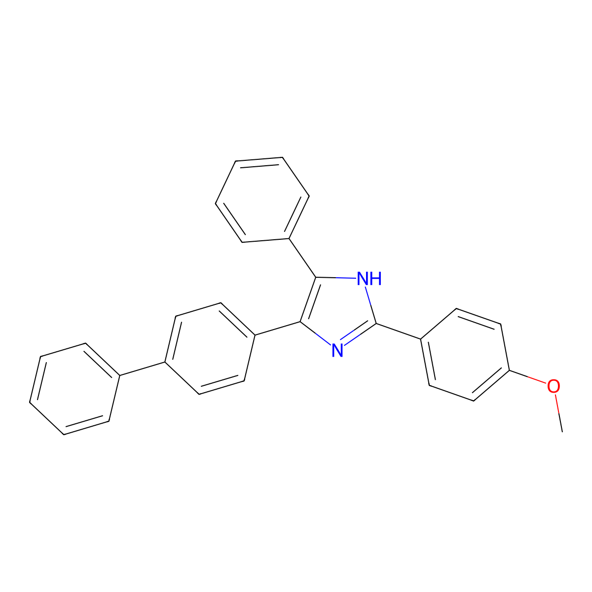 2-(4-methoxyphenyl)-4-phenyl-5-(4-phenylphenyl)-1H-imidazole molecular structure, CAS 41480-44-8