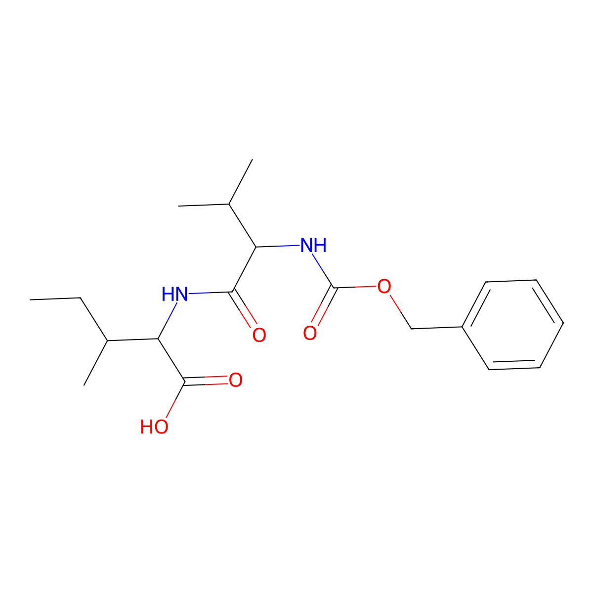 Carbobenzyloxy-L-valyl-L-isoleucine molecular structure, CAS 41486-97-9