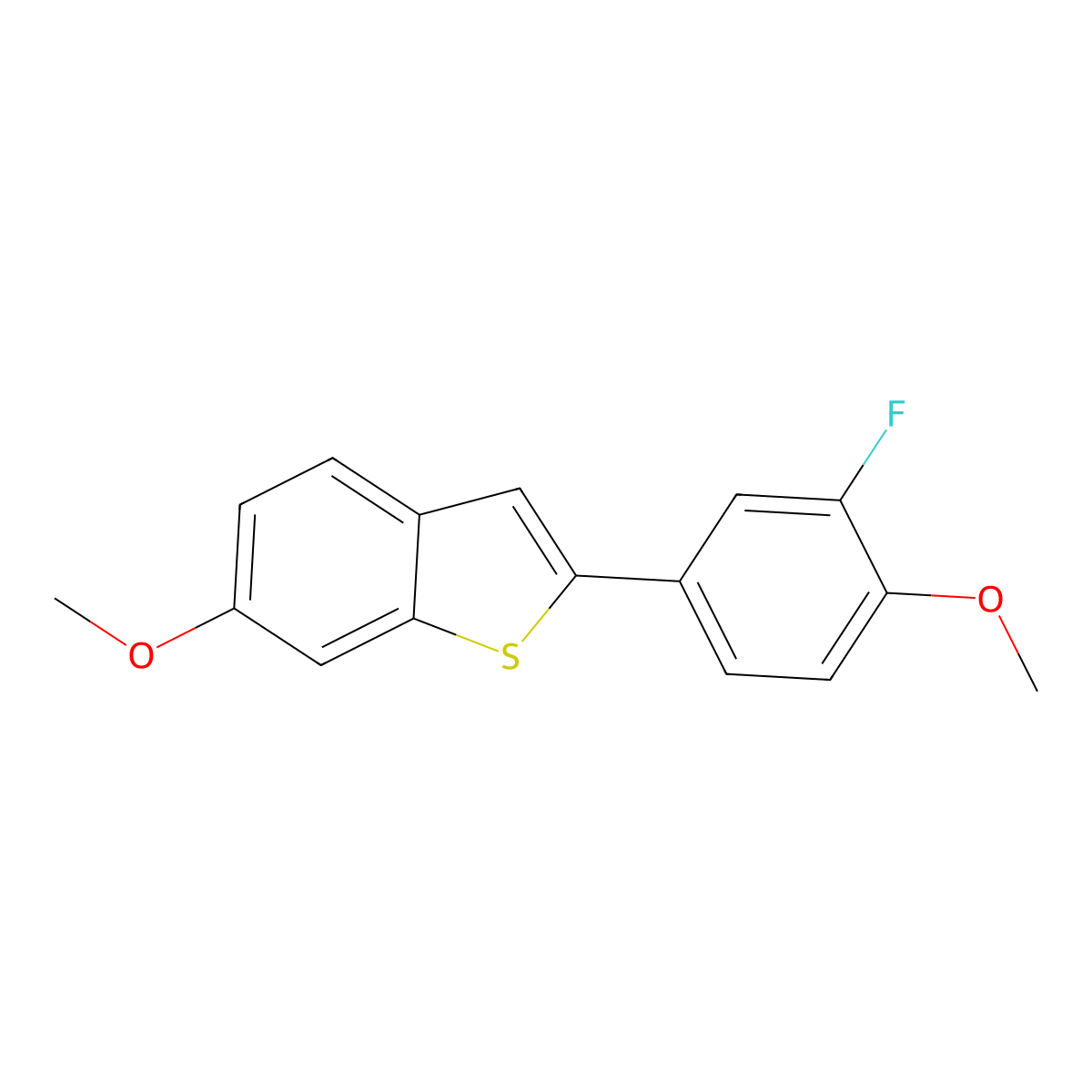2-(3-Fluoro-4-methoxyphenyl)-6-methoxy-1-benzothiophene molecular structure, CAS 414861-47-5