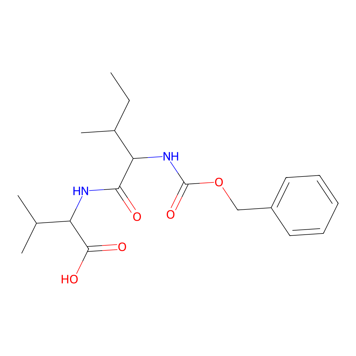 N-(N-((Benzyloxy)carbonyl)-L-isoleucyl)-L-valine molecular structure, CAS 41487-00-7