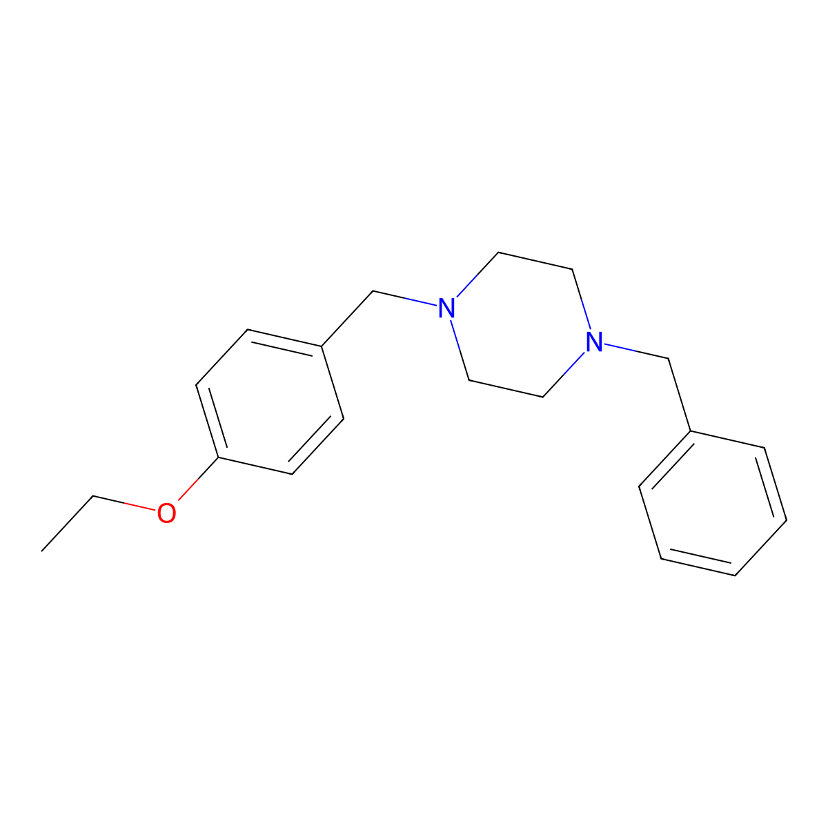 1-Benzyl-4-(4-ethoxybenzyl)piperazine molecular structure, CAS 414872-45-0