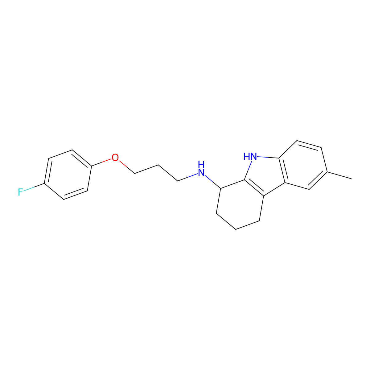 N-[3-(4-fluorophenoxy)propyl]-6-methyl-2,3,4,9-tetrahydro-1H-carbazol-1-amine molecular structure, CAS 414872-47-2