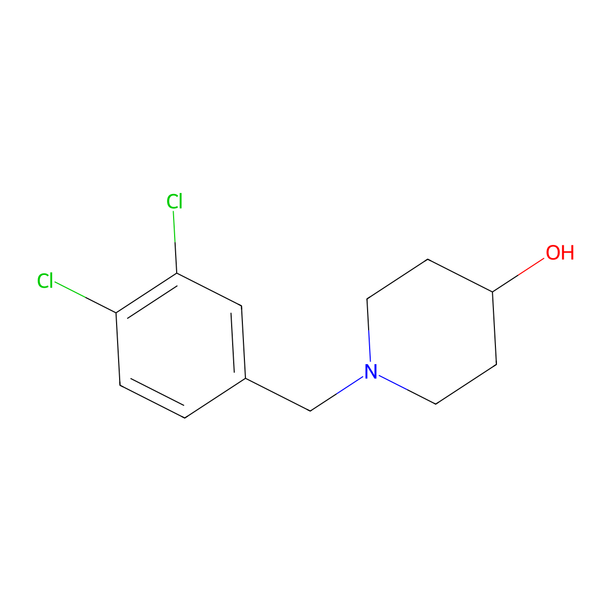 1-(3,4-Dichloro-benzyl)-piperidin-4-ol molecular structure, CAS 414872-60-9