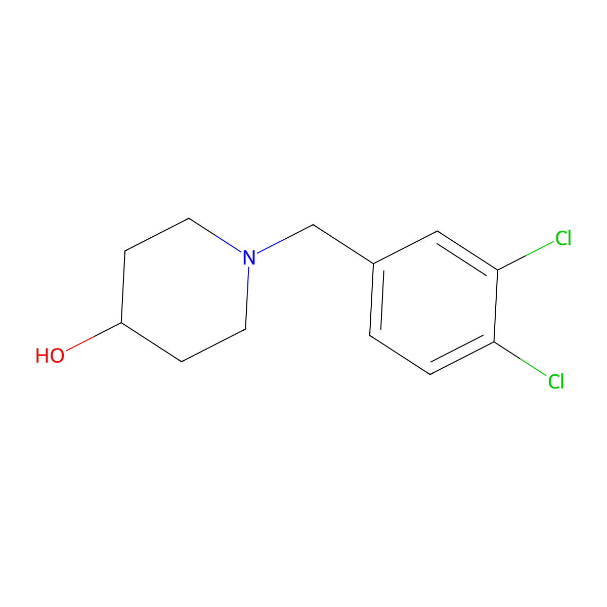 1-(3,4-Dichloro-benzyl)-piperidin-4-ol molecular structure, CAS 414872-60-9