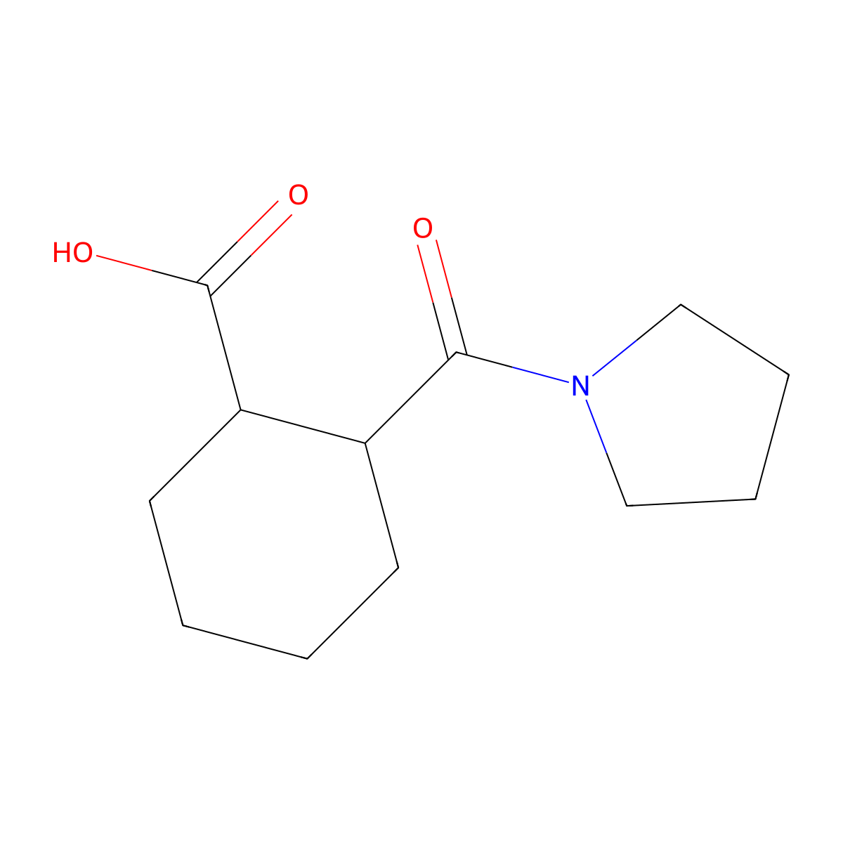 2-(Pyrrolidine-1-carbonyl)cyclohexane-1-carboxylic acid molecular structure, CAS 414872-66-5