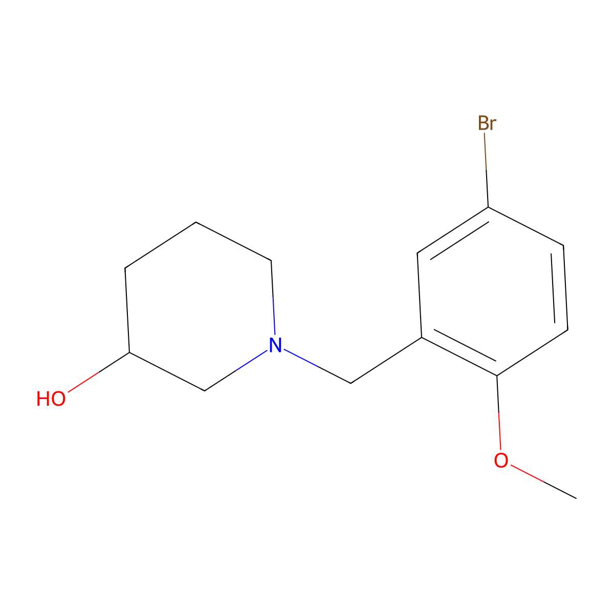 1-[(5-Bromo-2-methoxyphenyl)methyl]piperidin-3-ol molecular structure, CAS 414872-73-4