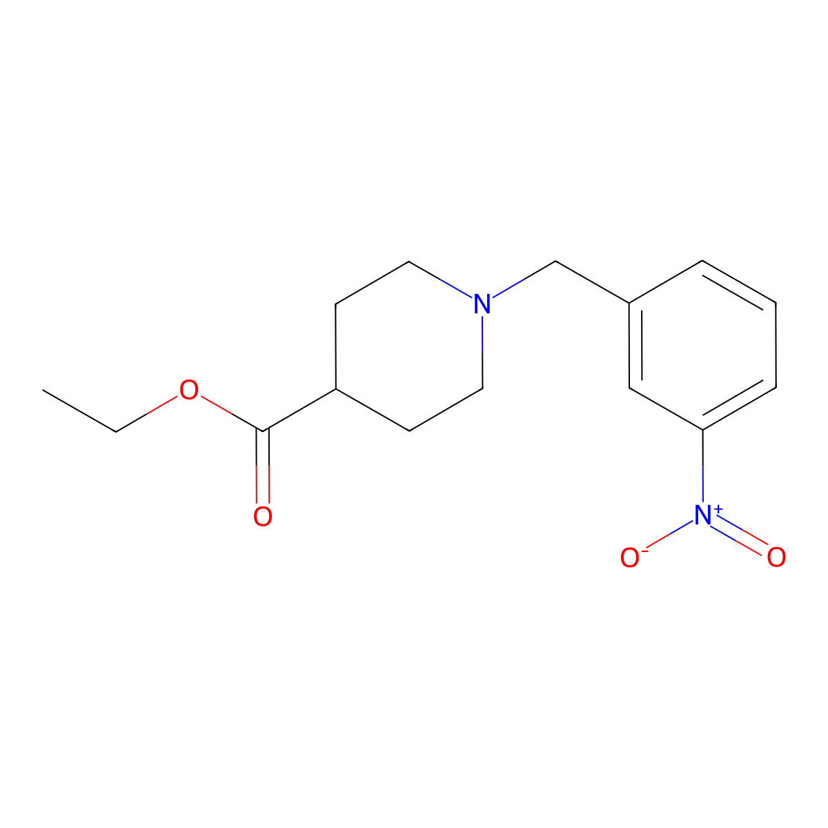 Ethyl 1-(3-nitrobenzyl)piperidine-4-carboxylate molecular structure, CAS 414873-13-5