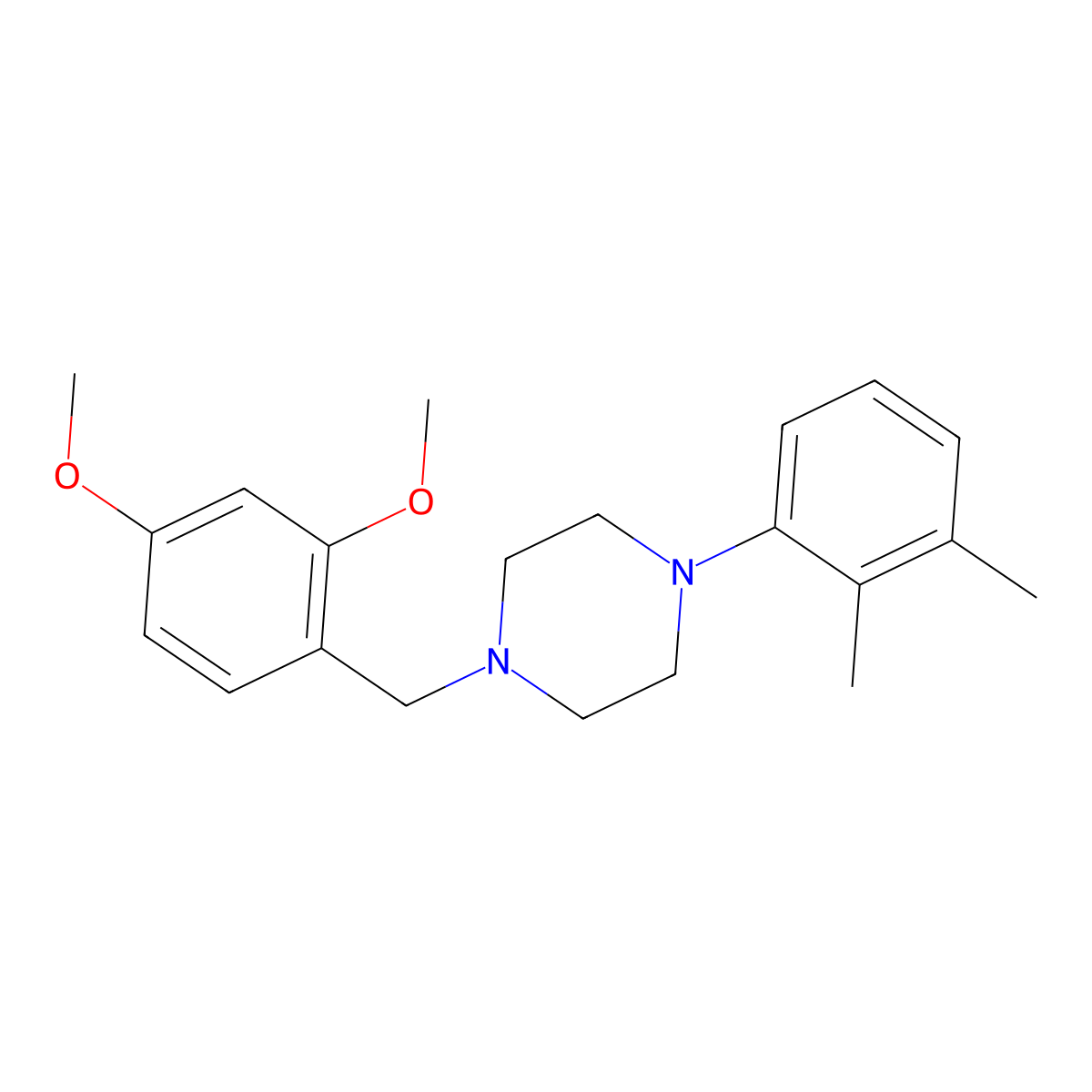 1-(2,4-Dimethoxybenzyl)-4-(2,3-dimethylphenyl)piperazine molecular structure, CAS 414873-49-7