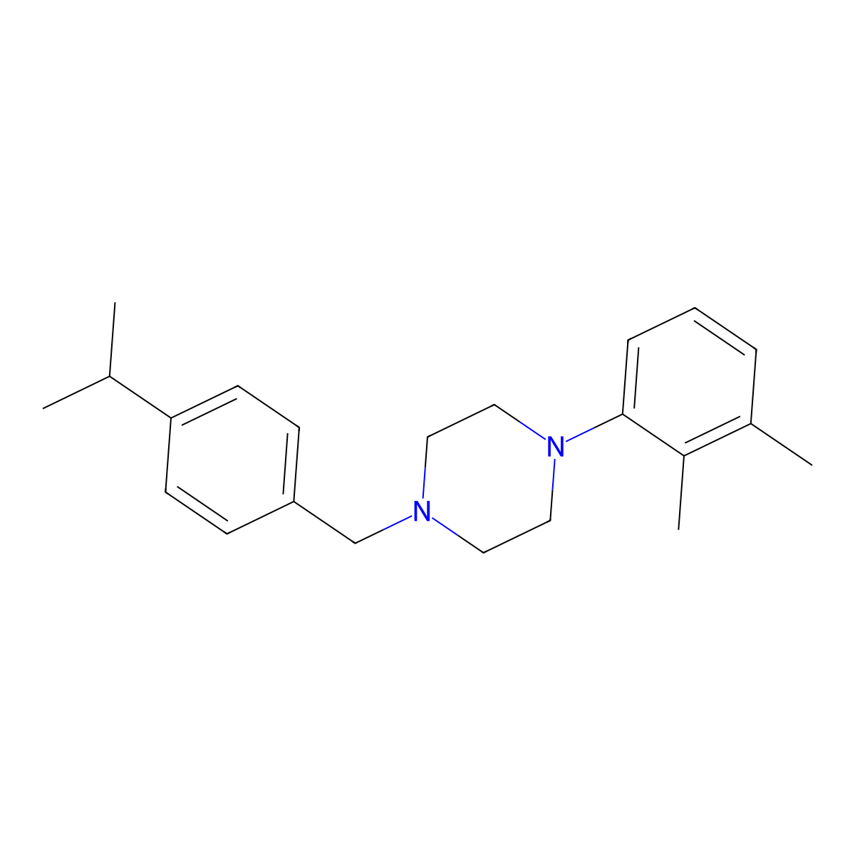 1-(2,3-Dimethylphenyl)-4-[4-(propan-2-yl)benzyl]piperazine molecular structure, CAS 414874-38-7