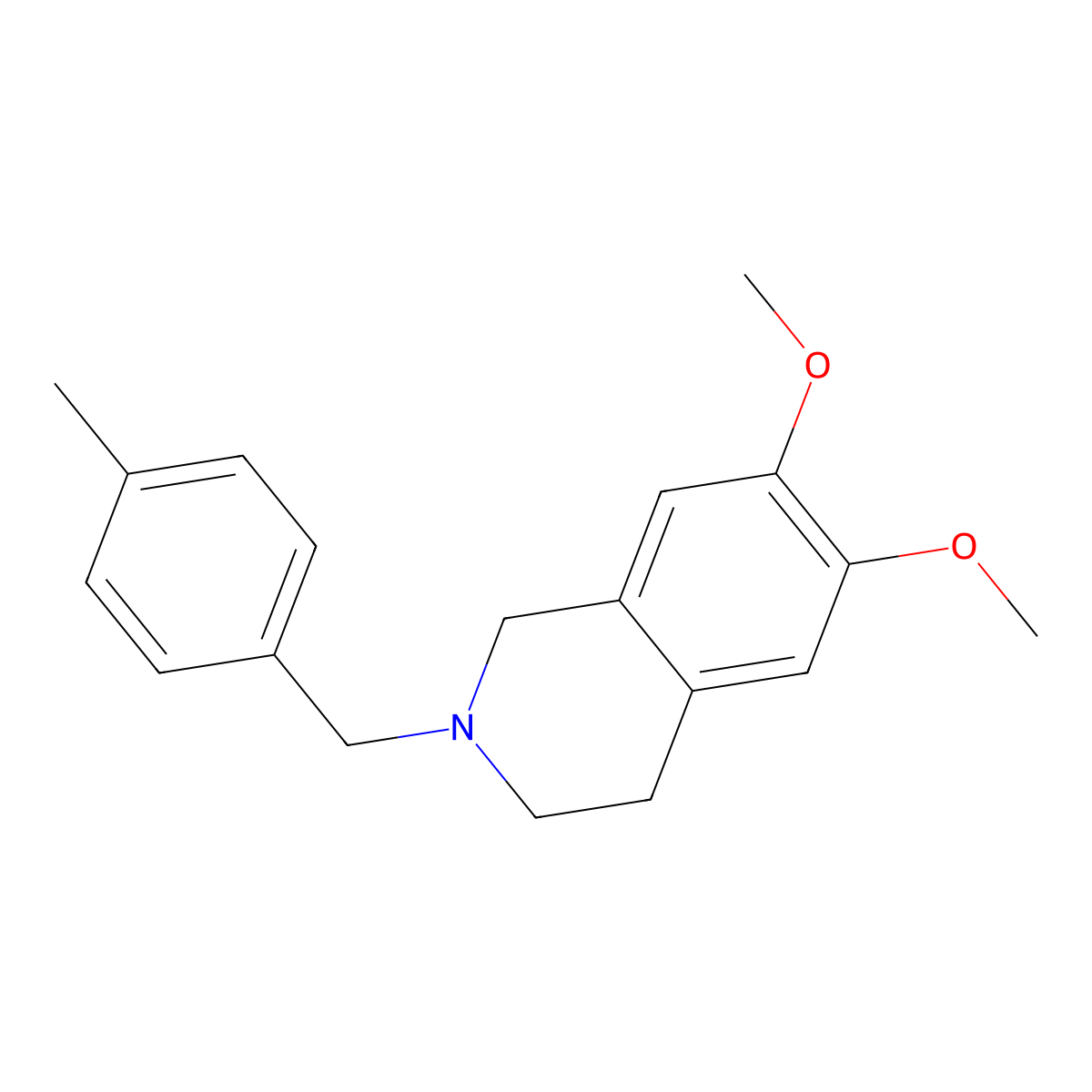 6,7-dimethoxy-2-[(4-methylphenyl)methyl]-3,4-dihydro-1H-isoquinoline molecular structure, CAS 414874-70-7