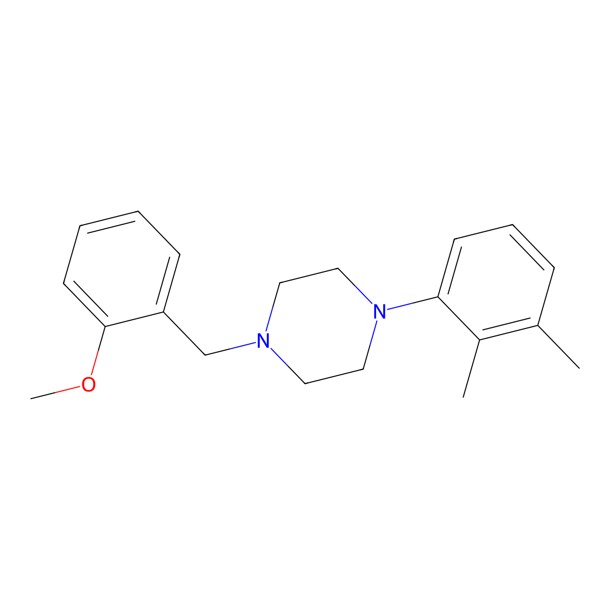 1-(2,3-Dimethylphenyl)-4-(2-methoxybenzyl)piperazine molecular structure, CAS 414874-79-6