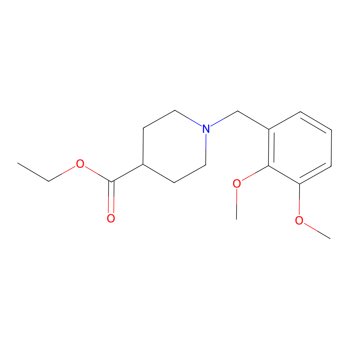 Ethyl 1-(2,3-dimethoxybenzyl)piperidine-4-carboxylate molecular structure, CAS 414875-32-4