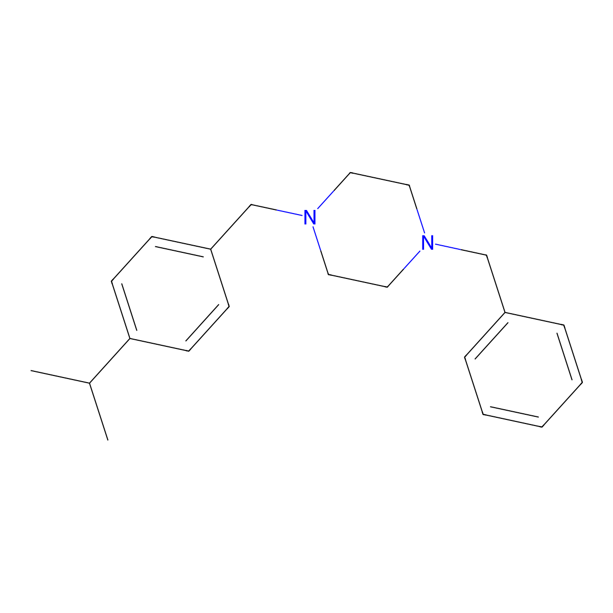 1-Benzyl-4-[4-(propan-2-yl)benzyl]piperazine molecular structure, CAS 414875-74-4