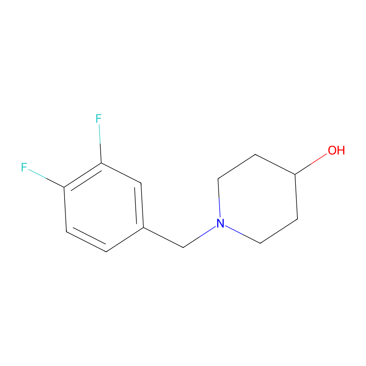 1-[(3,4-Difluorophenyl)methyl]piperidin-4-ol molecular structure, CAS 414876-18-9