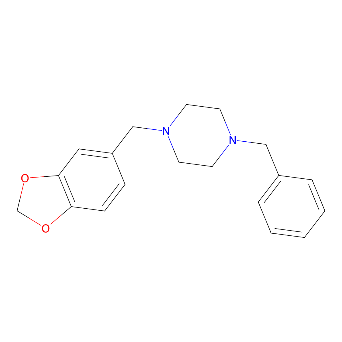 1-(1,3-Benzodioxol-5-ylmethyl)-4-benzylpiperazine molecular structure, CAS 414876-23-6