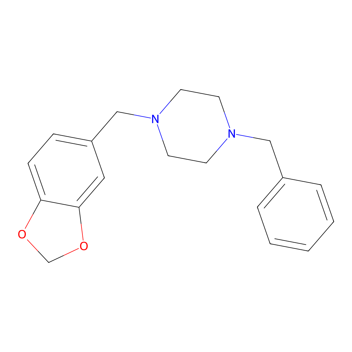 1-(1,3-Benzodioxol-5-ylmethyl)-4-benzylpiperazine molecular structure, CAS 414876-23-6