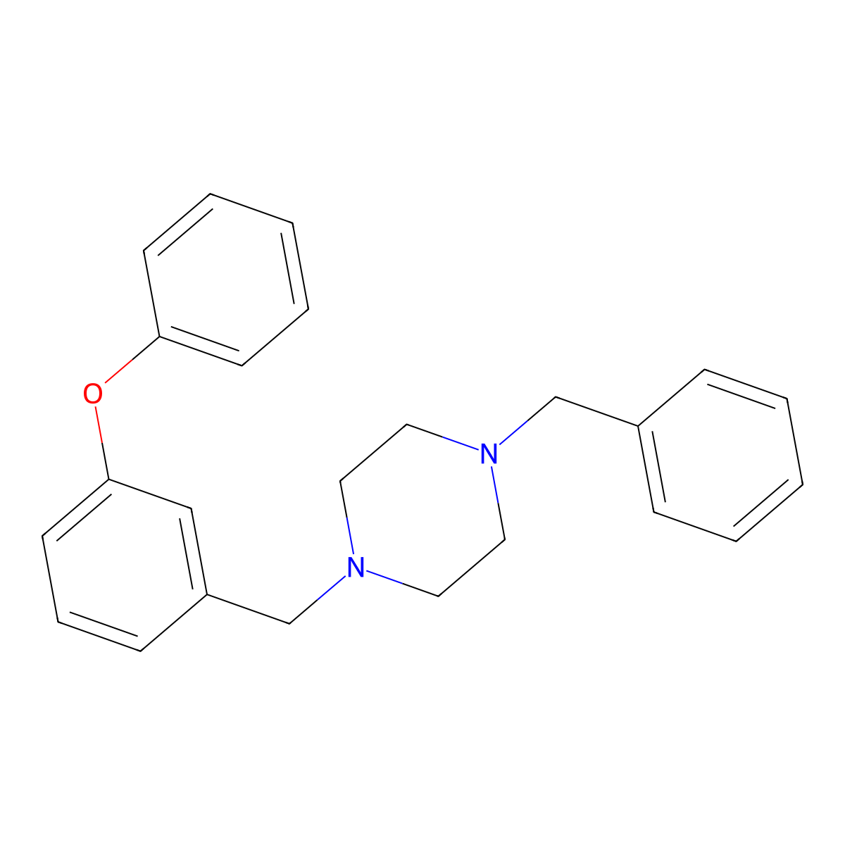1-Benzyl-4-[(3-phenoxyphenyl)methyl]piperazine molecular structure, CAS 414876-58-7