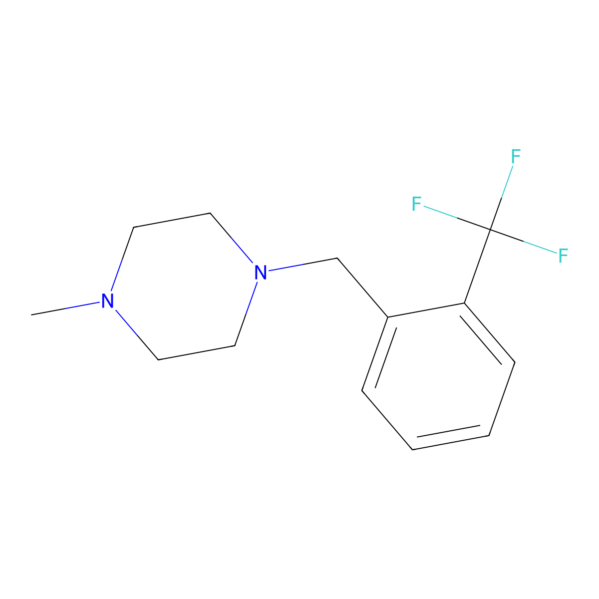 1-Methyl-4-[[2-(trifluoromethyl)phenyl]methyl]piperazine molecular structure, CAS 414876-84-9