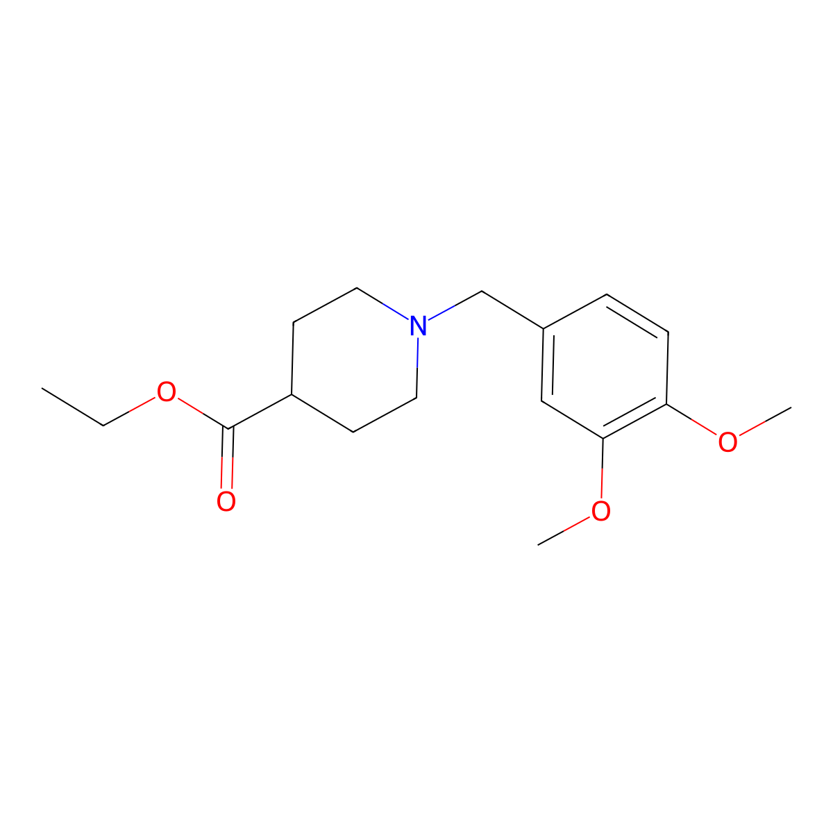 Ethyl 1-(3,4-dimethoxybenzyl)piperidine-4-carboxylate molecular structure, CAS 414876-87-2