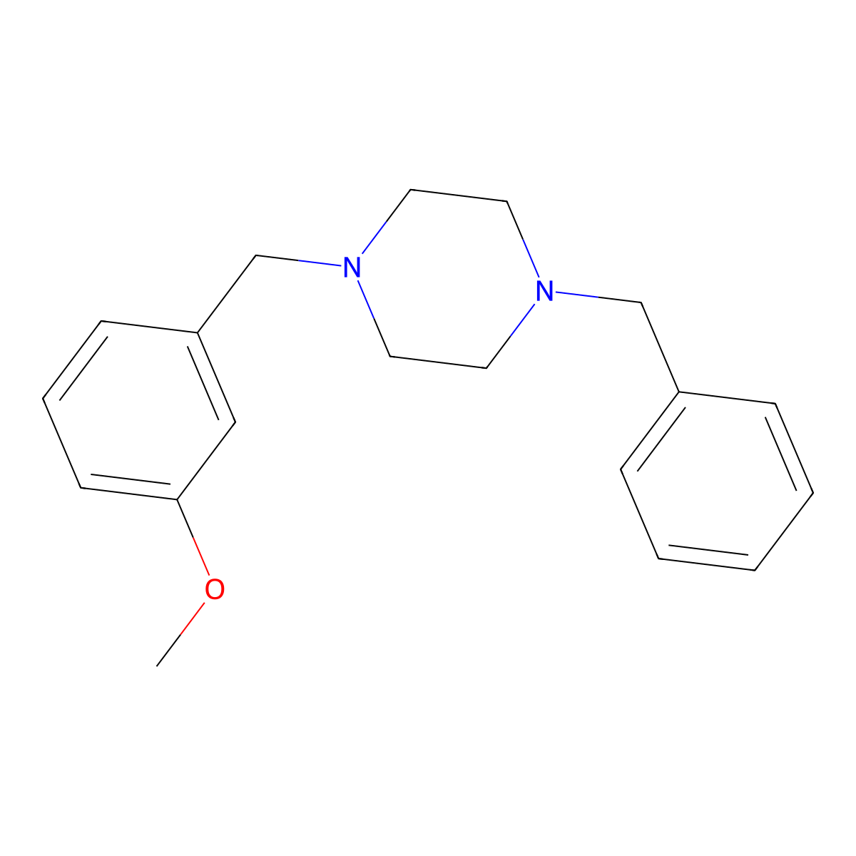 1-Benzyl-4-(3-methoxybenzyl)piperazine molecular structure, CAS 414877-11-5