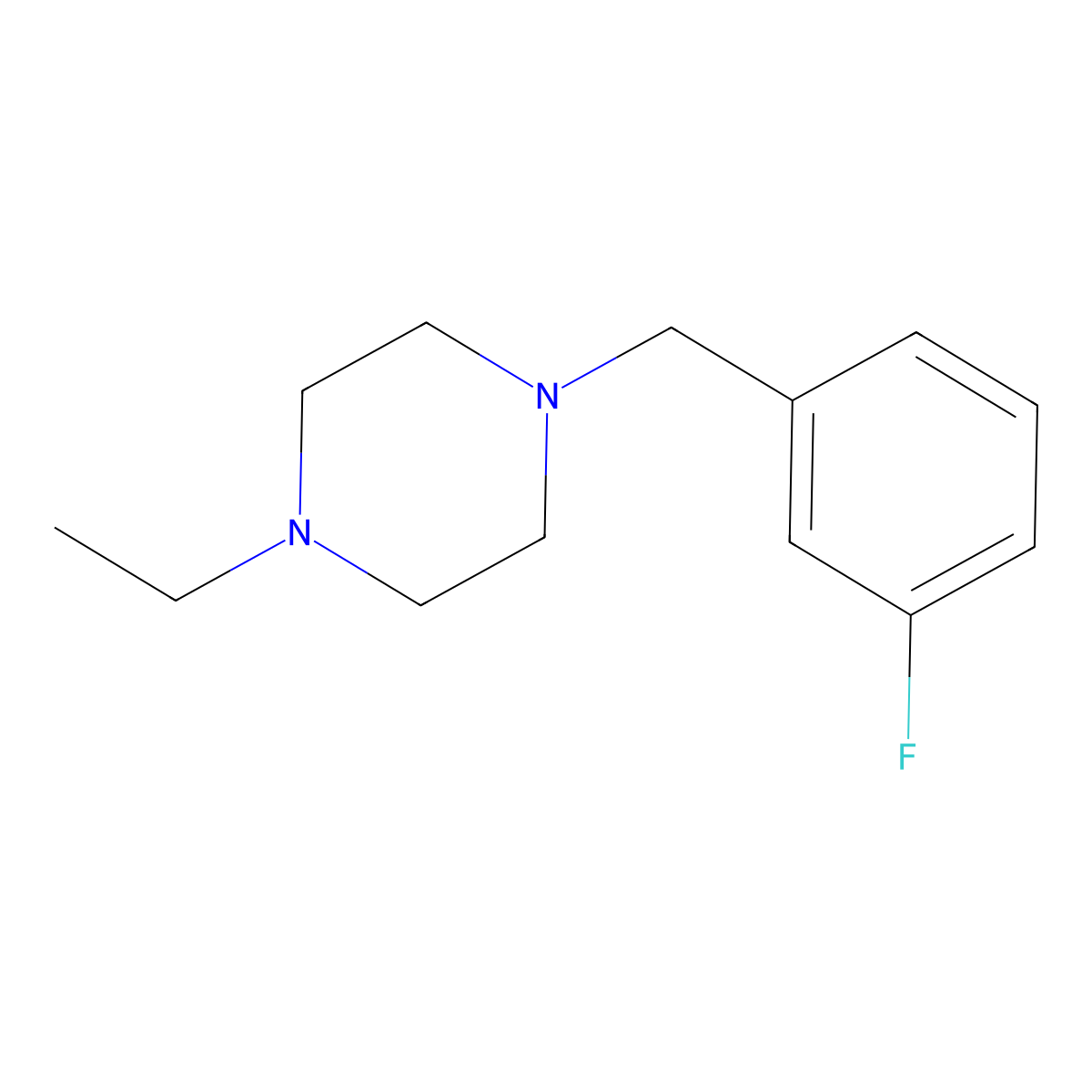 1-Ethyl-4-[(3-fluorophenyl)methyl]piperazine molecular structure, CAS 414877-20-6