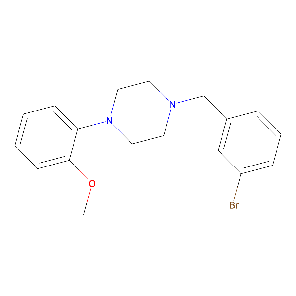 1-[(3-Bromophenyl)methyl]-4-(2-methoxyphenyl)piperazine molecular structure, CAS 414877-31-9