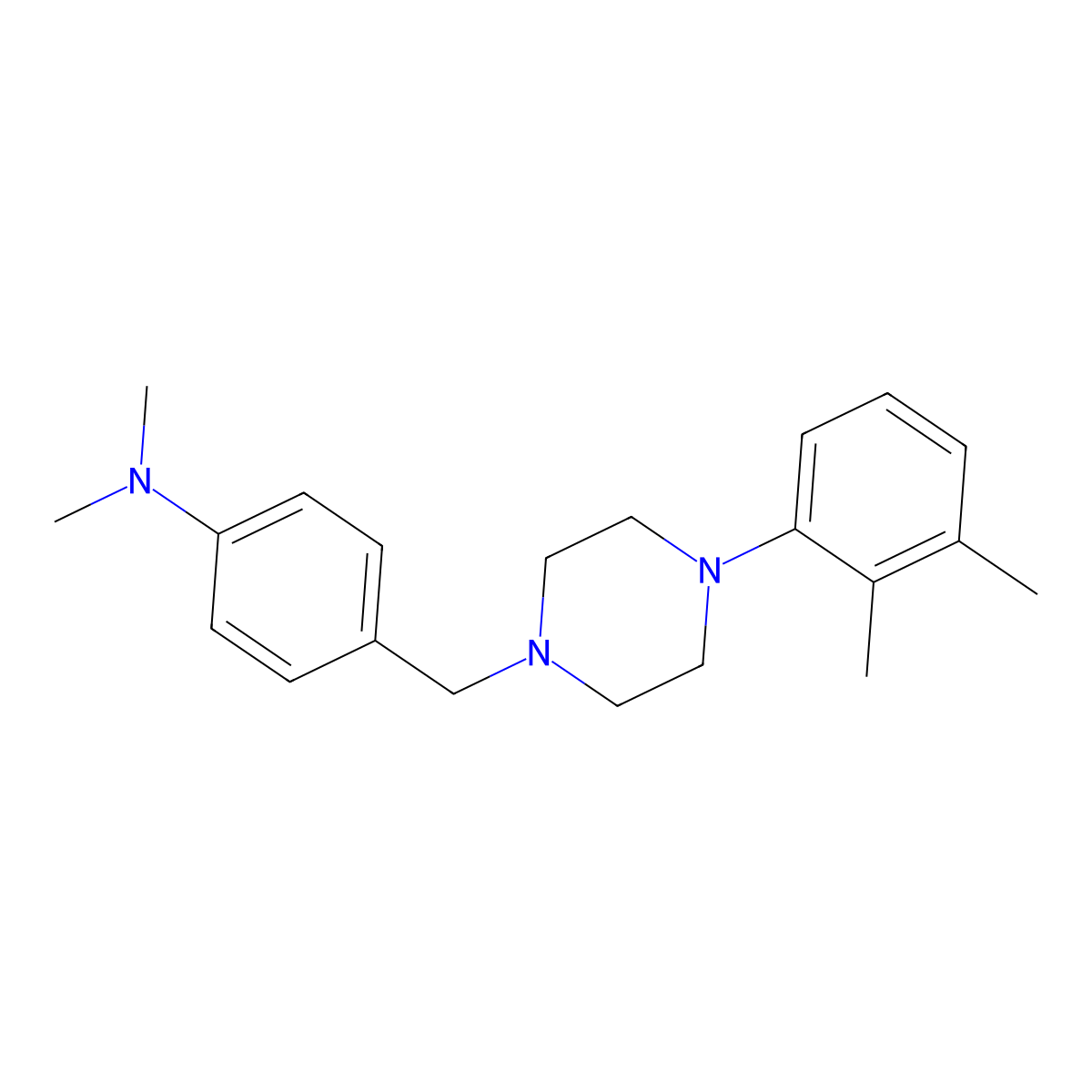 4-[[4-(2,3-dimethylphenyl)piperazin-1-yl]methyl]-N,N-dimethylaniline molecular structure, CAS 414877-35-3