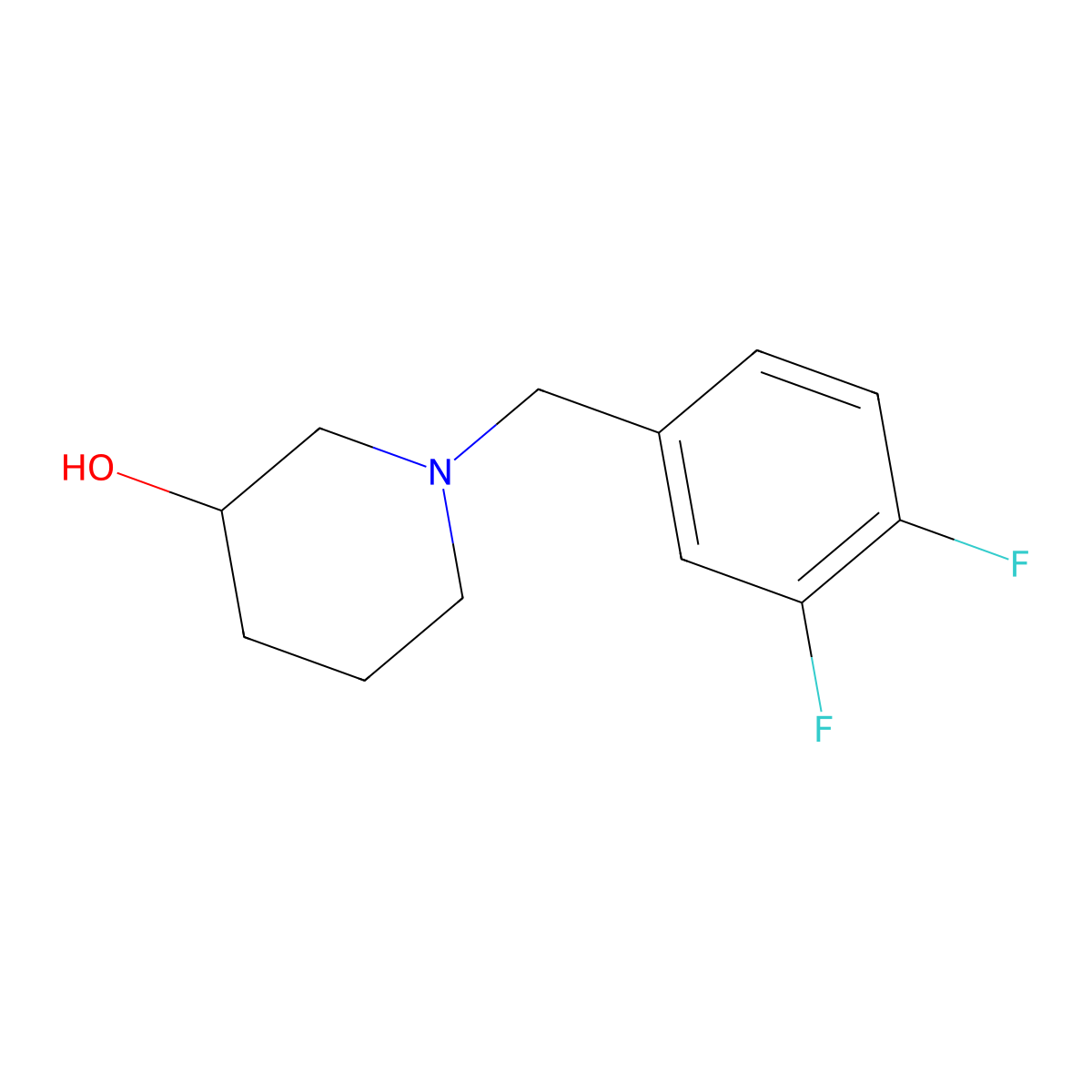 1-[(3,4-Difluorophenyl)methyl]piperidin-3-ol molecular structure, CAS 414877-37-5