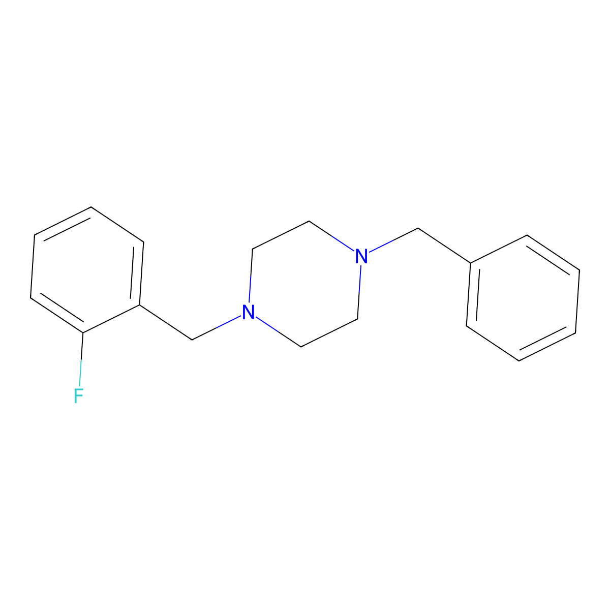 1-Benzyl-4-(2-fluorobenzyl)piperazine molecular structure, CAS 414878-95-8