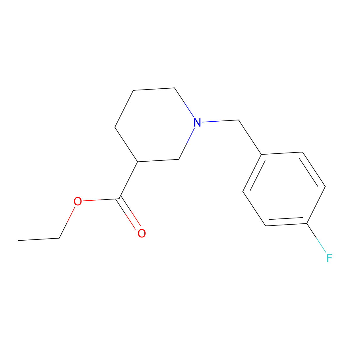 Ethyl 1-(4-fluorobenzyl)piperidine-3-carboxylate molecular structure, CAS 414879-04-2