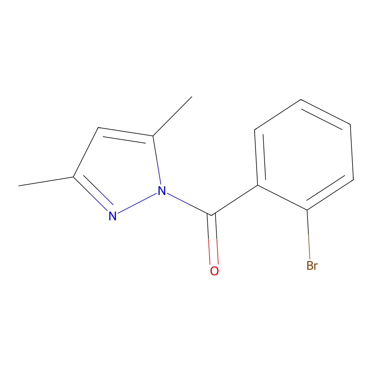 (2-bromophenyl)(3,5-dimethyl-1H-pyrazol-1-yl)methanone molecular structure, CAS 414879-13-3