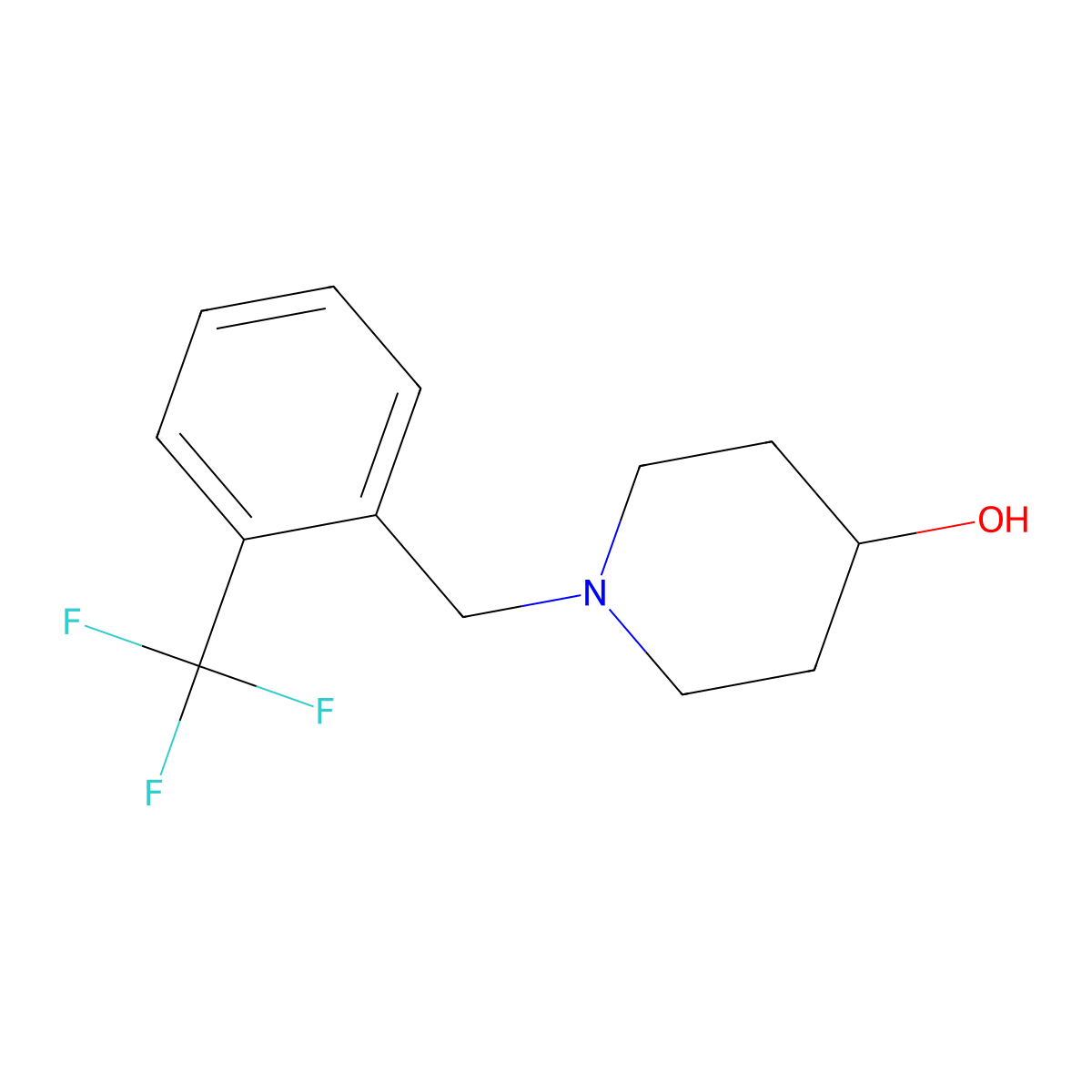 1-{[2-(Trifluoromethyl)phenyl]methyl}piperidin-4-ol molecular structure, CAS 414879-19-9