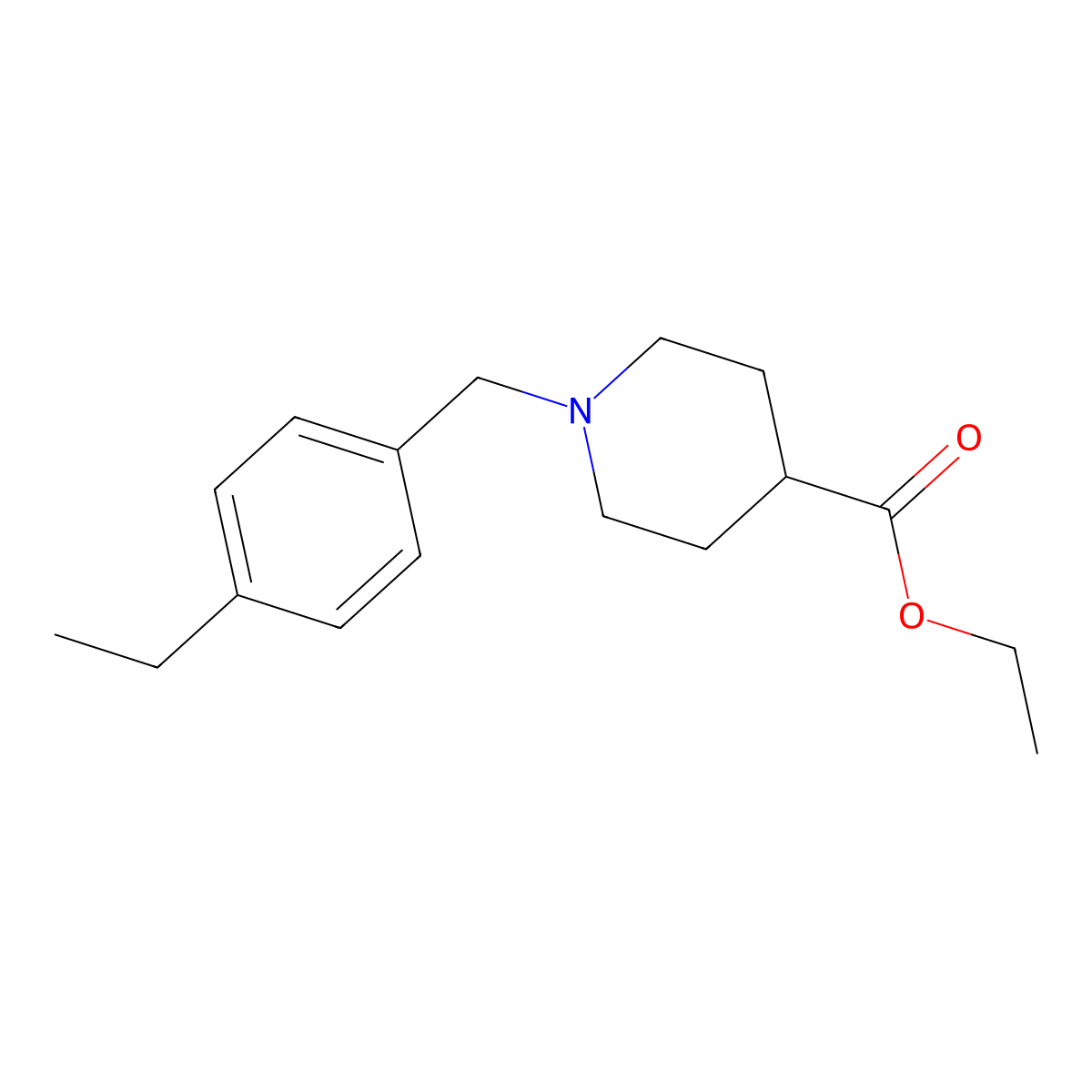 Ethyl 1-(4-ethylbenzyl)piperidine-4-carboxylate molecular structure, CAS 414879-28-0