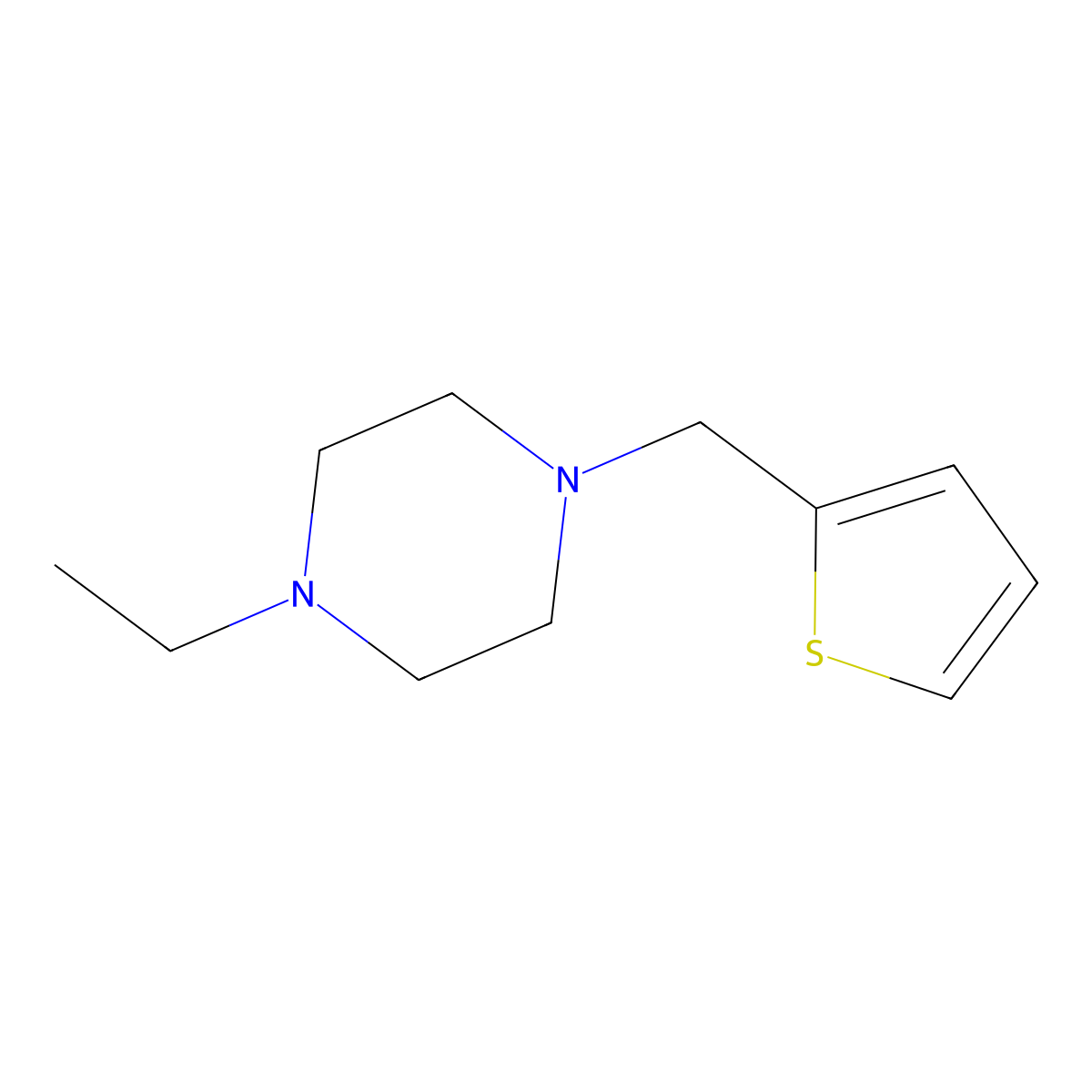 Piperazine, 1-ethyl-4-(2-thienylmethyl)-(9CI) molecular structure, CAS 414879-47-3