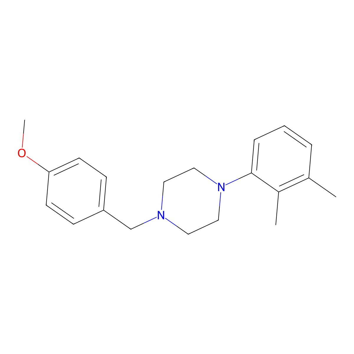 1-(2,3-Dimethylphenyl)-4-[(4-methoxyphenyl)methyl]piperazine molecular structure, CAS 414879-64-4