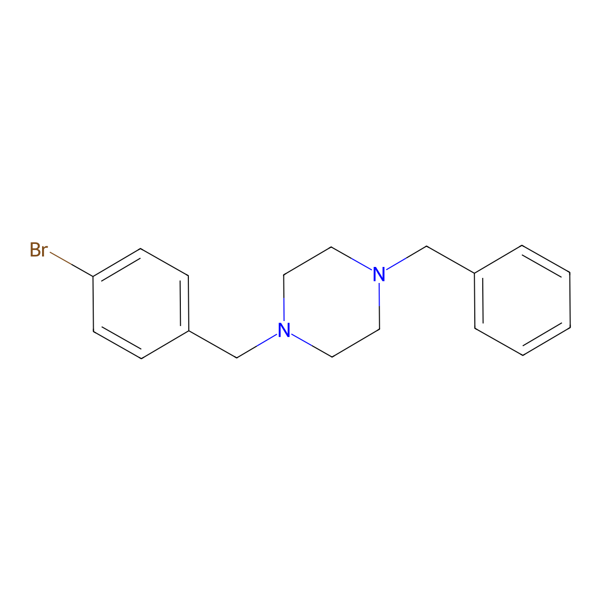 1-Benzyl-4-(4-bromobenzyl)piperazine molecular structure, CAS 414880-02-7