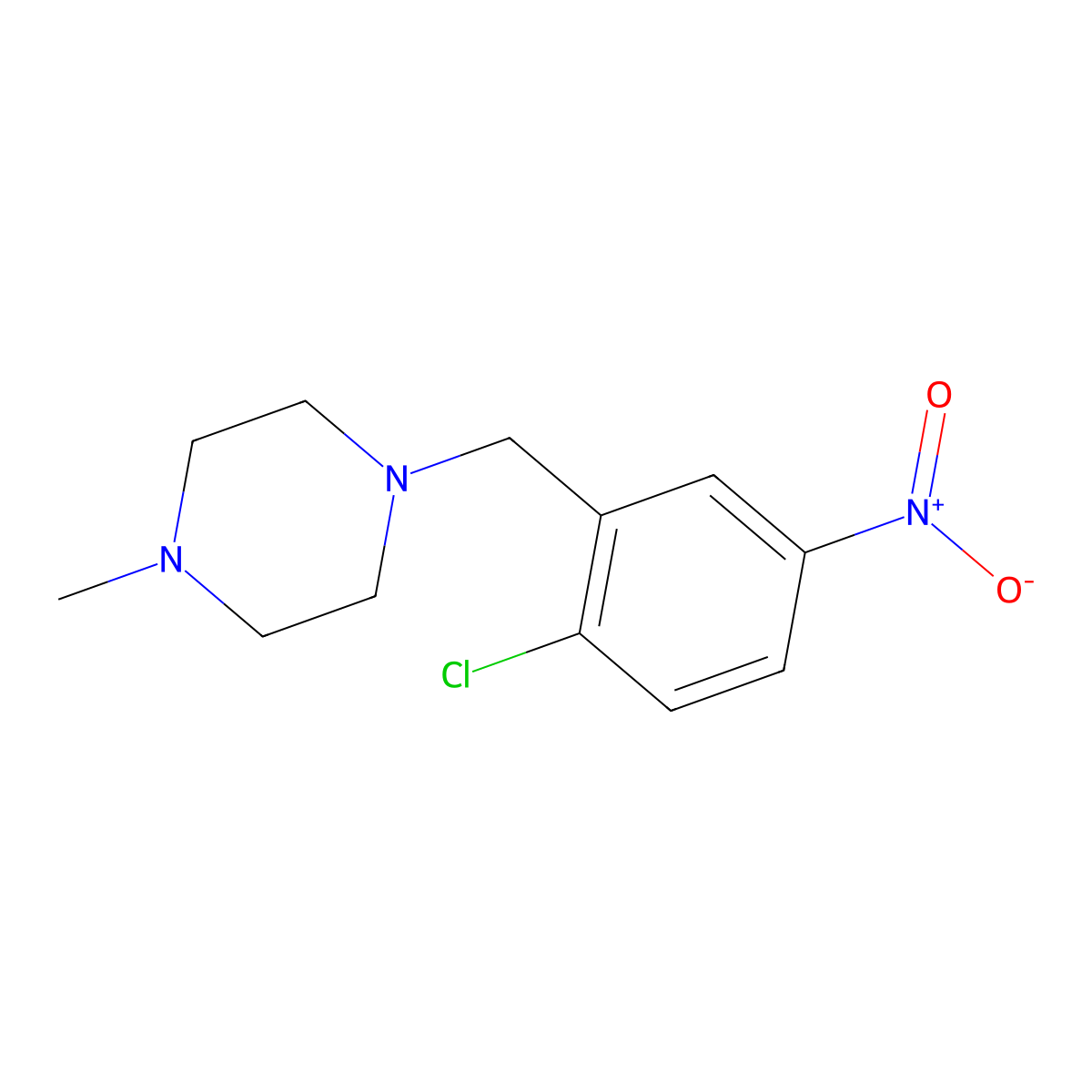 1-[(2-Chloro-5-nitrophenyl)methyl]-4-methylpiperazine molecular structure, CAS 414880-12-9