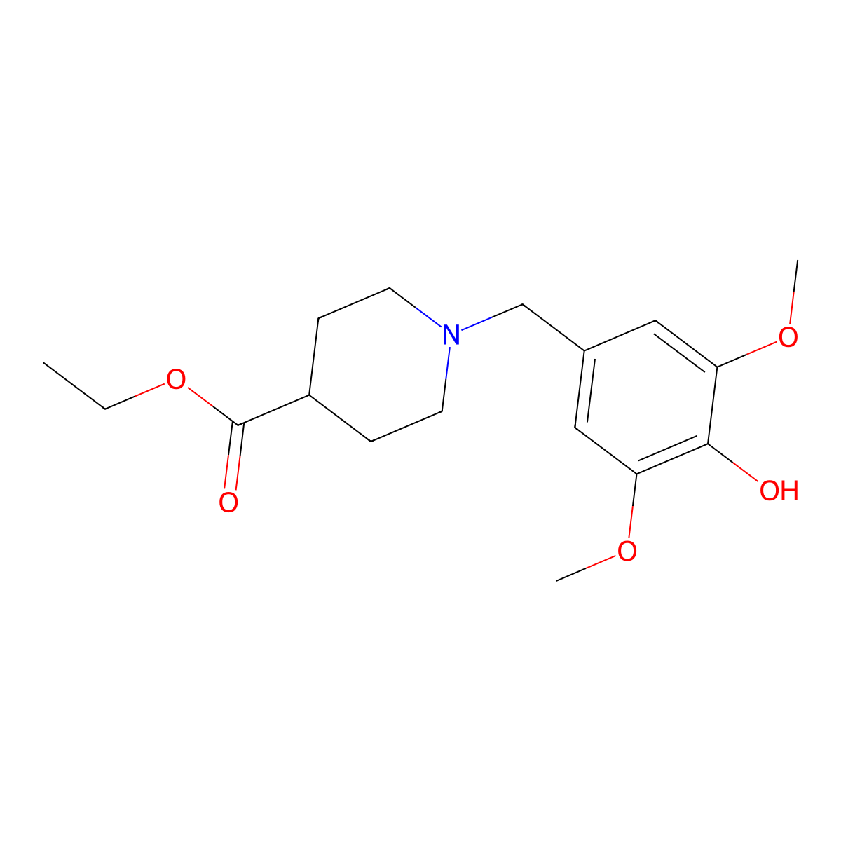 Ethyl1-[(4-hydroxy-3,5-dimethoxyphenyl)methyl]piperidine-4-carboxylate molecular structure, CAS 414880-30-1