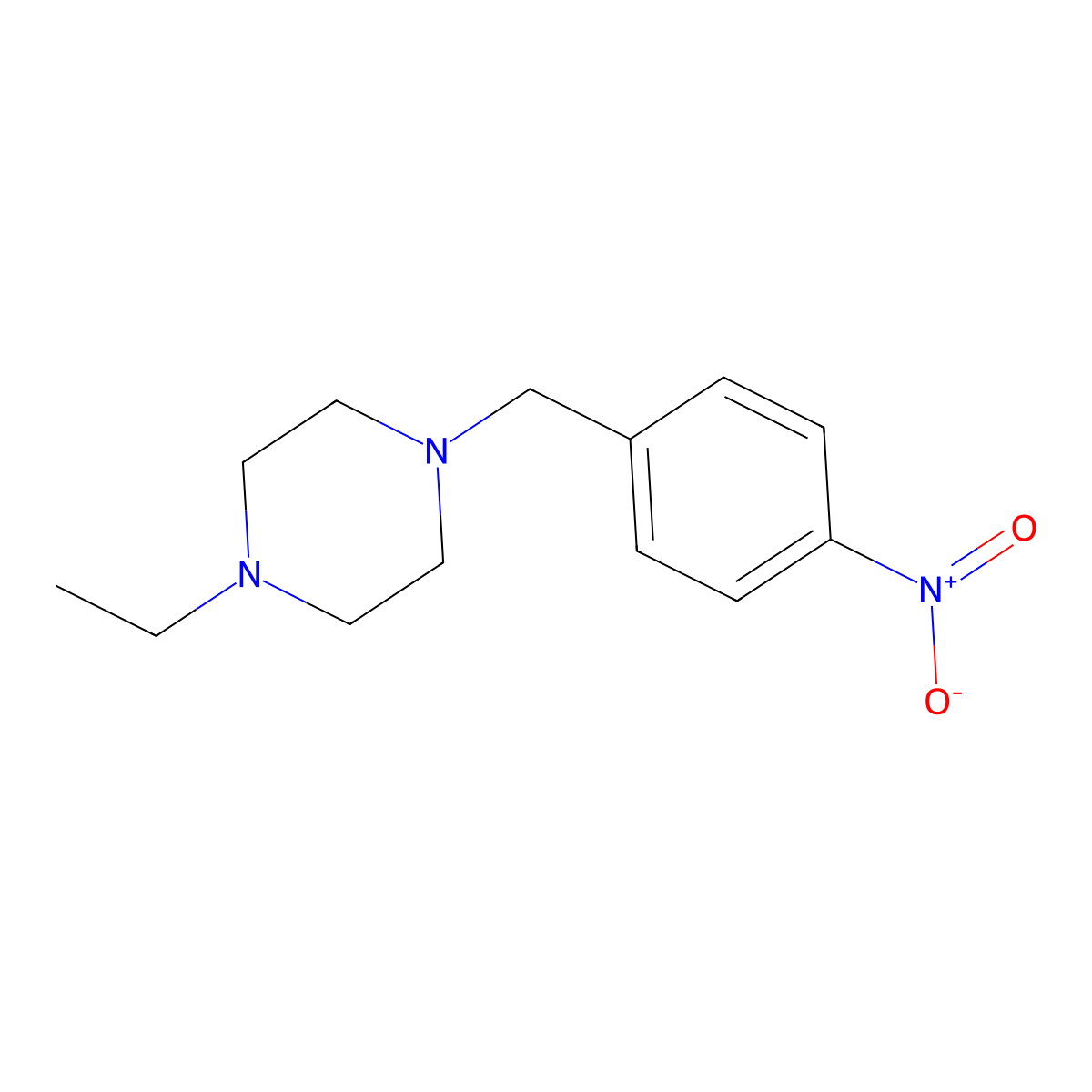 1-Ethyl-4-(4-nitrobenzyl)piperazine molecular structure, CAS 414880-35-6