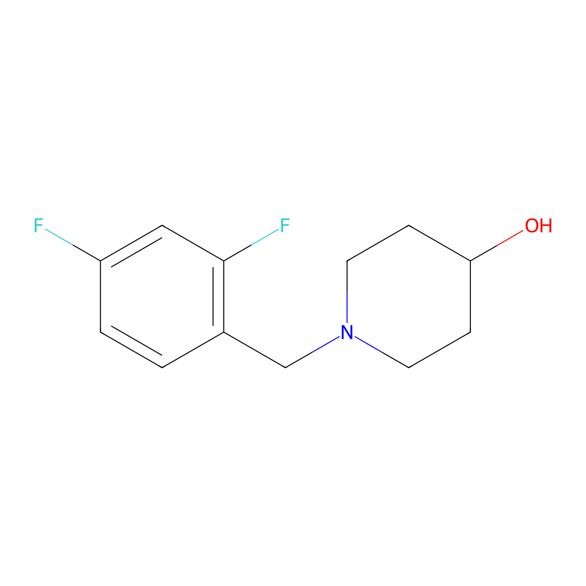 1-[(2,4-Difluorophenyl)methyl]piperidin-4-ol molecular structure, CAS 414880-45-8