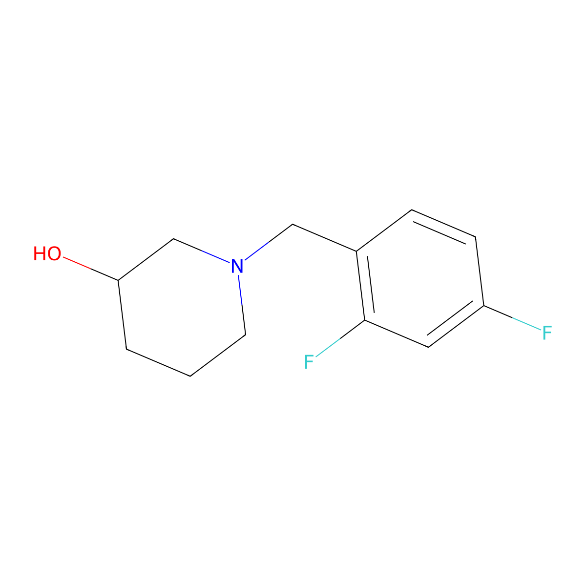 1-(2,4-Difluorobenzyl)piperidin-3-ol molecular structure, CAS 414880-60-7