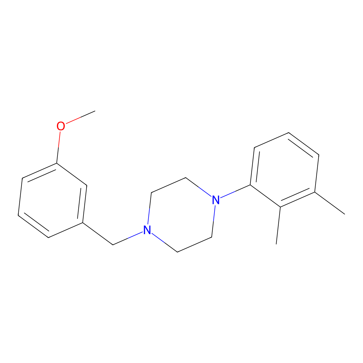 1-(2,3-Dimethylphenyl)-4-(3-methoxybenzyl)piperazine molecular structure, CAS 414880-84-5