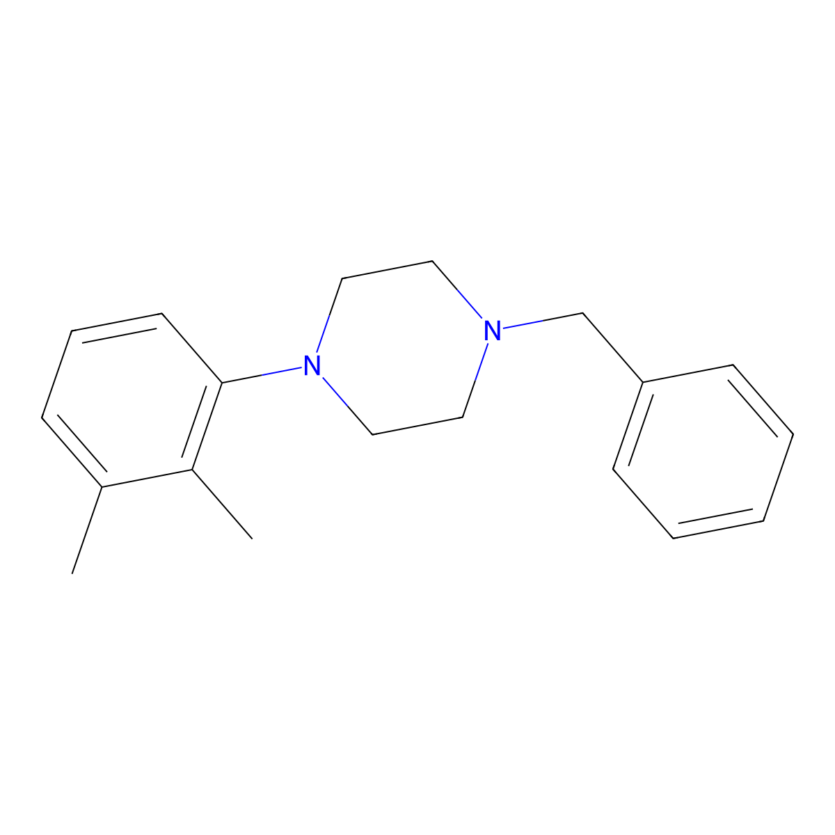 1-Benzyl-4-(2,3-dimethylphenyl)piperazine molecular structure, CAS 414880-93-6