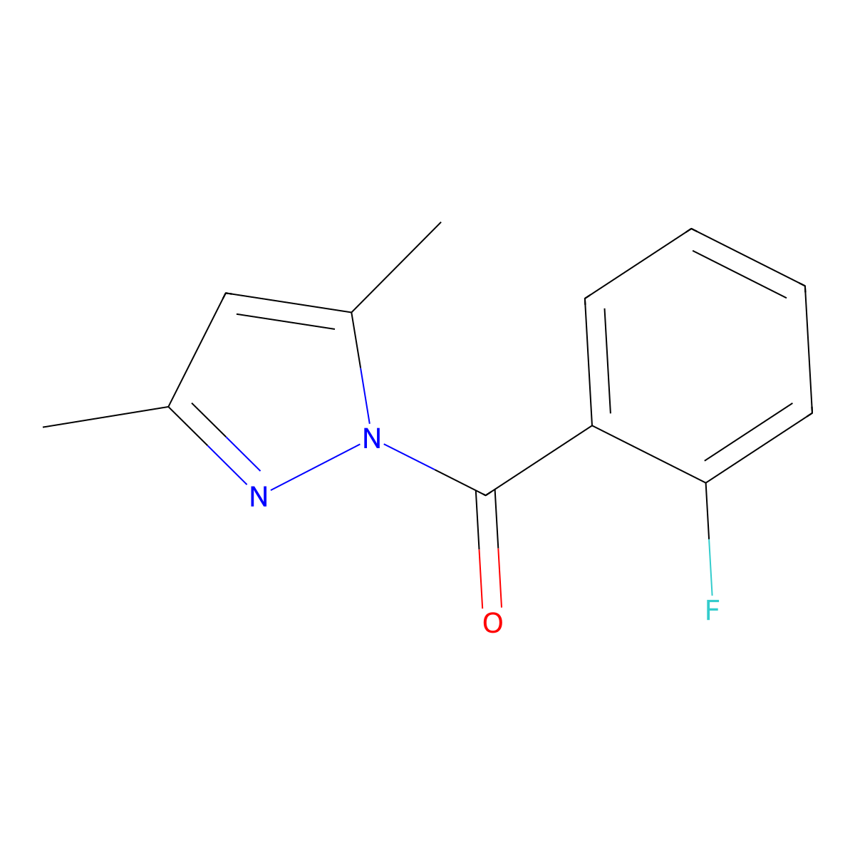 (3,5-Dimethylpyrazol-1-yl)-(2-fluorophenyl)methanone molecular structure, CAS 414881-05-3