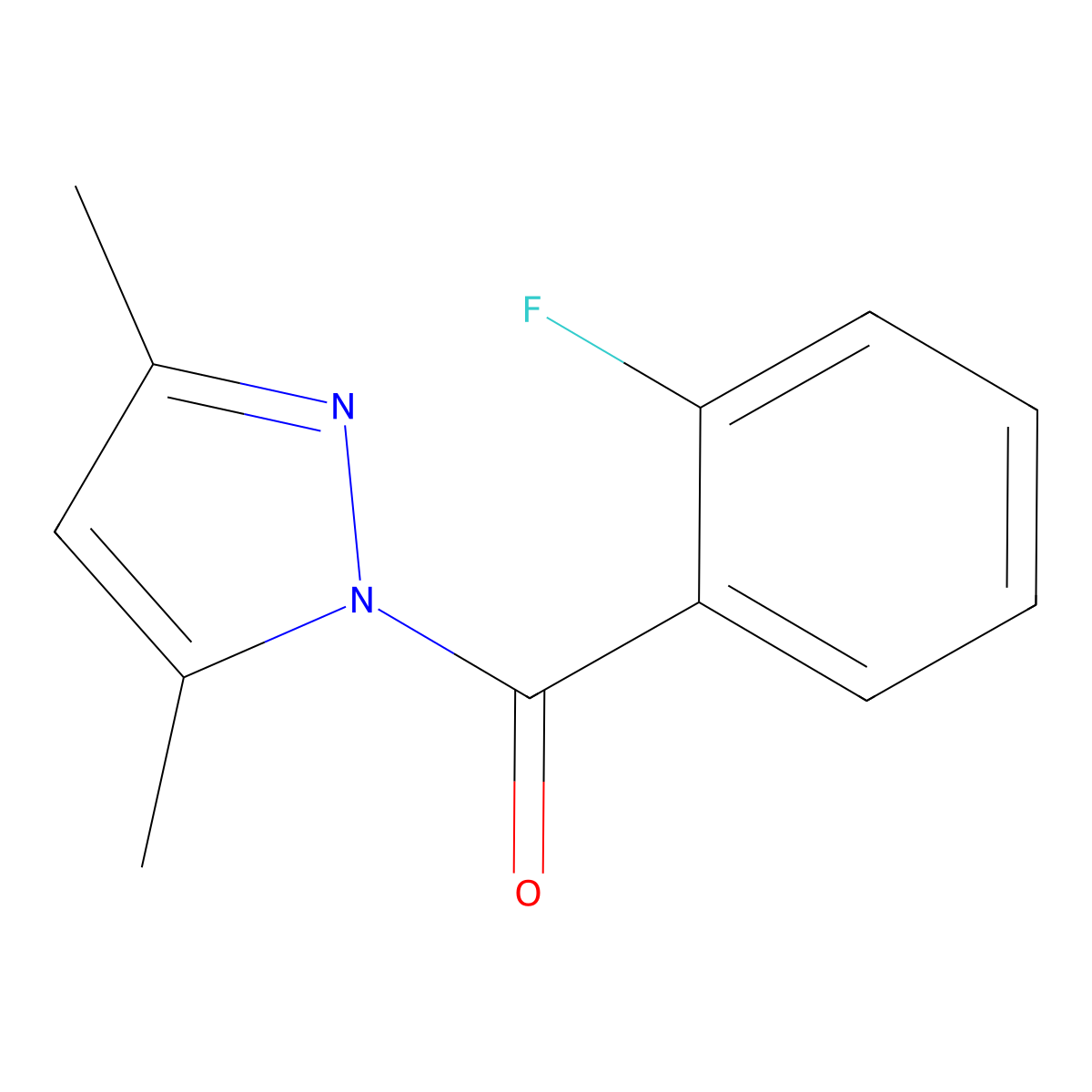 (3,5-Dimethylpyrazol-1-yl)-(2-fluorophenyl)methanone molecular structure, CAS 414881-05-3