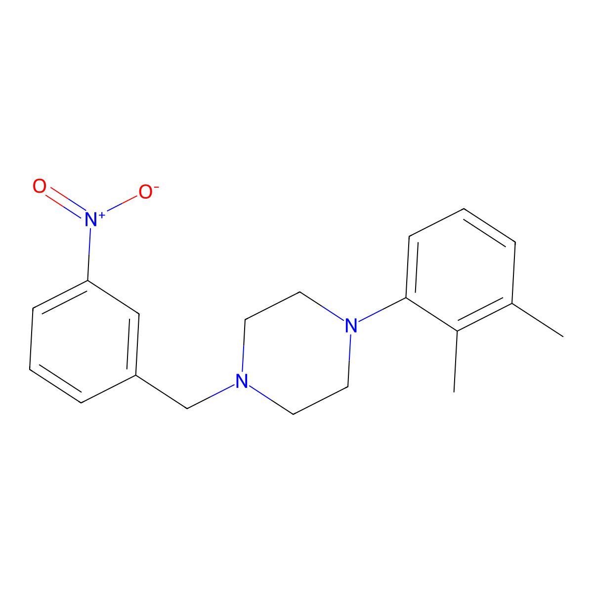 1-(2,3-Dimethylphenyl)-4-[(3-nitrophenyl)methyl]piperazine molecular structure, CAS 414881-08-6